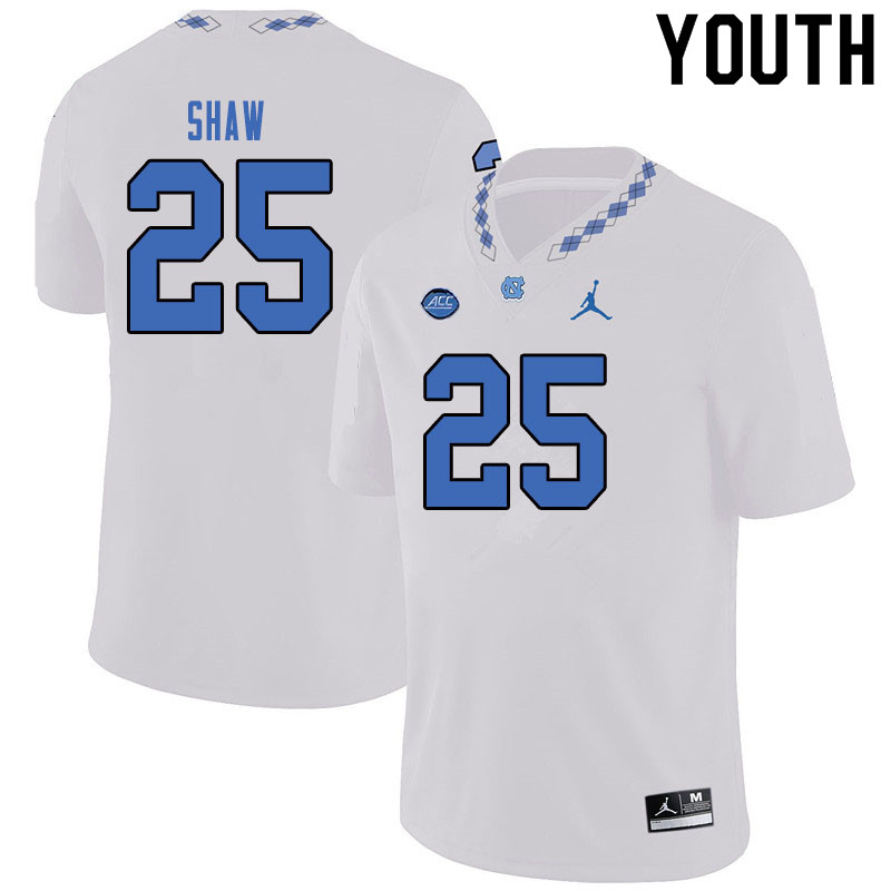 Jordan Brand Youth #25 Tre Shaw North Carolina Tar Heels College Football Jerseys Sale-White